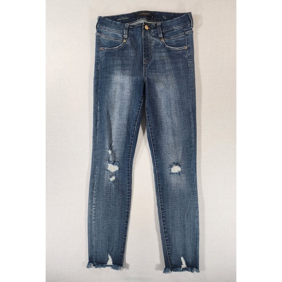 Liverpool Denim - Liverpool Ankle Skinny Jeans Womens 6‎ Distressed Blue Frayed Hem Stretch Denim